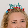 'Bride' Hen Party Colourful Floral Crown, thumbnail 4 of 6