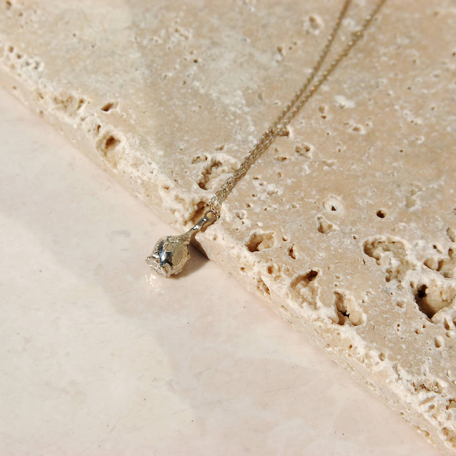 Sterling Silver Small Poppy Seed Necklace By Bethany Robinson
