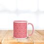 Heart Pattern Pink Background Ceramic Mug, thumbnail 2 of 3
