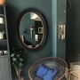 Large Black And Gold Oval Wall Mirror, thumbnail 1 of 1