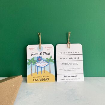 Las Vegas Illustration Save The Date Luggage Tag, 7 of 7
