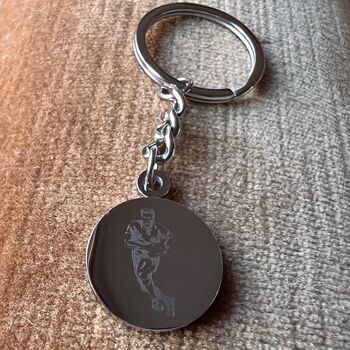 Rugby Player Keyring Personalised On Back, 5 of 5