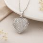 Personalised Sterling Silver Sparkling Heart Photo Locket Necklace, thumbnail 2 of 6