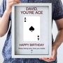 Personalised Ace Playing Card Glass Printed Frame, thumbnail 2 of 2