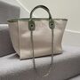 Personalised Pastel Trim Large Chain Initial Tote Bag, thumbnail 5 of 7