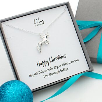 Unicorn Necklace With Personalised Message Card, 11 of 11
