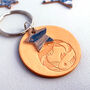 Pisces Star Sign Leather Keyring, thumbnail 4 of 5