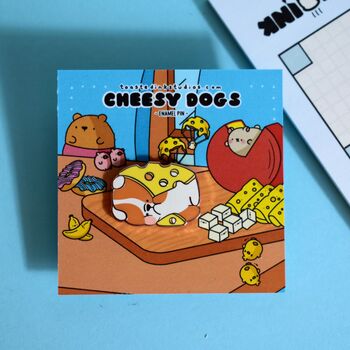 Cute Cheese Dog Enamel Pin, 2 of 6