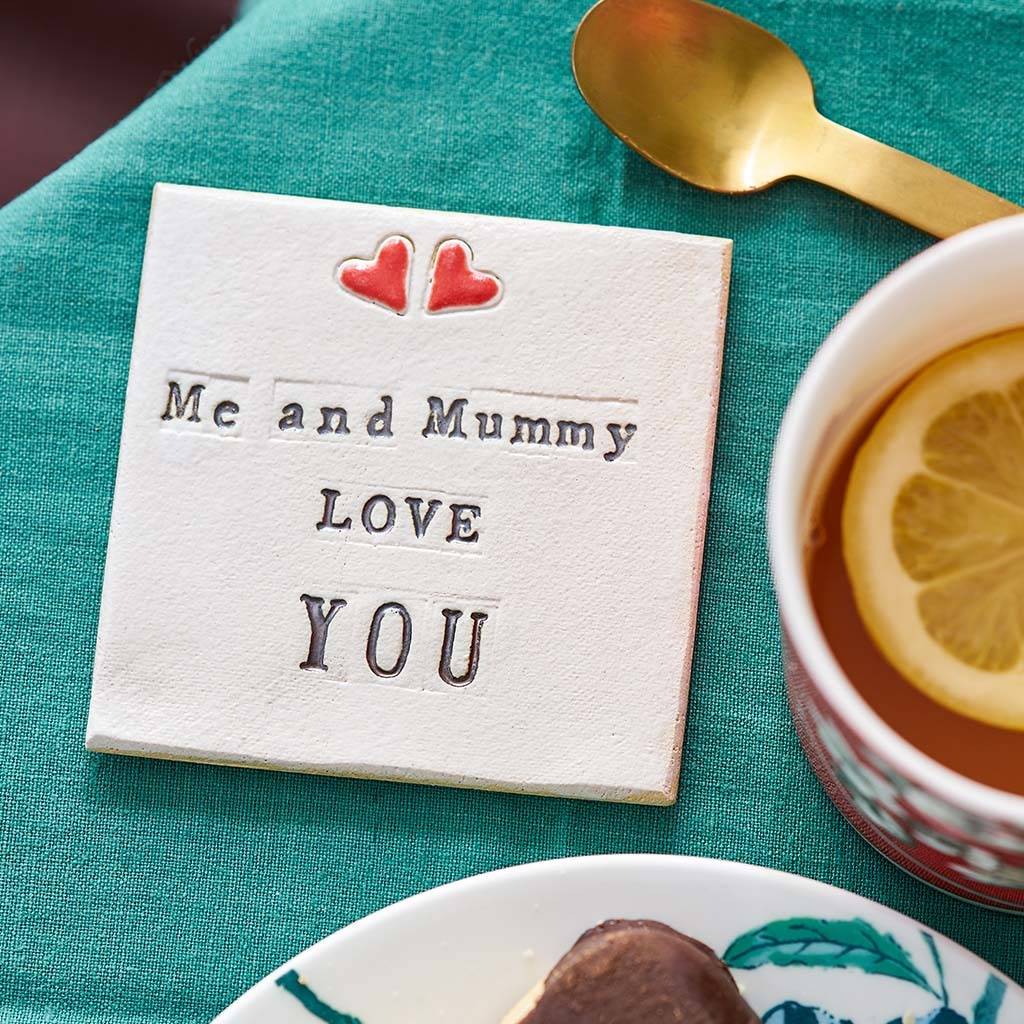 Me And Mummy Love You Ceramic Coaster, 1 of 8