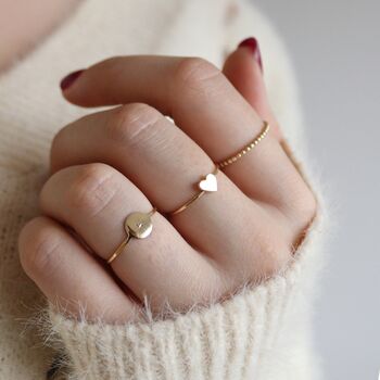 Silver Hand Engraved Mini Disc Ring, 3 of 4