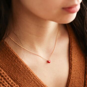 Tiny Enamel Heart Necklace, 4 of 11