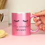 Personalised Eyelashes Pink Glitter Ceramic Mug, thumbnail 2 of 8