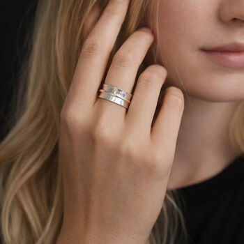 Personalised Sterling Silver Single Wide Spinner Ring, 2 of 10