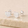 Kitten Stud Earrings In Sterling Silver, thumbnail 2 of 5