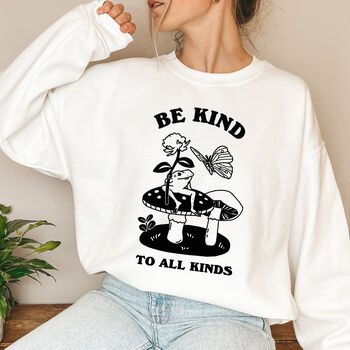 'Be Kind To All Kinds' Cottagecore Frog Sweatshirt, 4 of 5