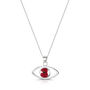 Real Flower Sterling Silver Evil Eye Pendant Necklace Seven Different Flower Options, thumbnail 6 of 12