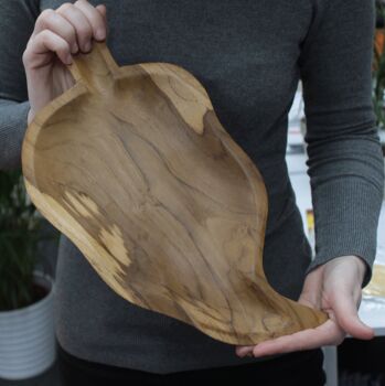 Java Teak Handmade Leaf Dish Tray, 4 of 8