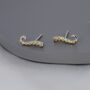Octopus Tentacle Stud Earrings In Sterling Silver, thumbnail 3 of 12