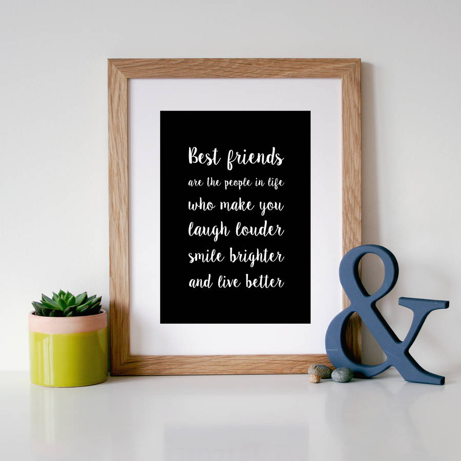 'best friends' script font quote print by hope and love ...