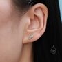 Sterling Silver Tiny Purple Opal Trio Stud Earrings, thumbnail 5 of 12