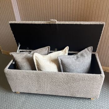 Tall Storage Ottoman In Soft Bouclé Fabric, 2 of 6