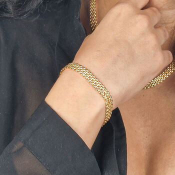 18k Gold Vermeil Plated Woven Bracelet, 2 of 5