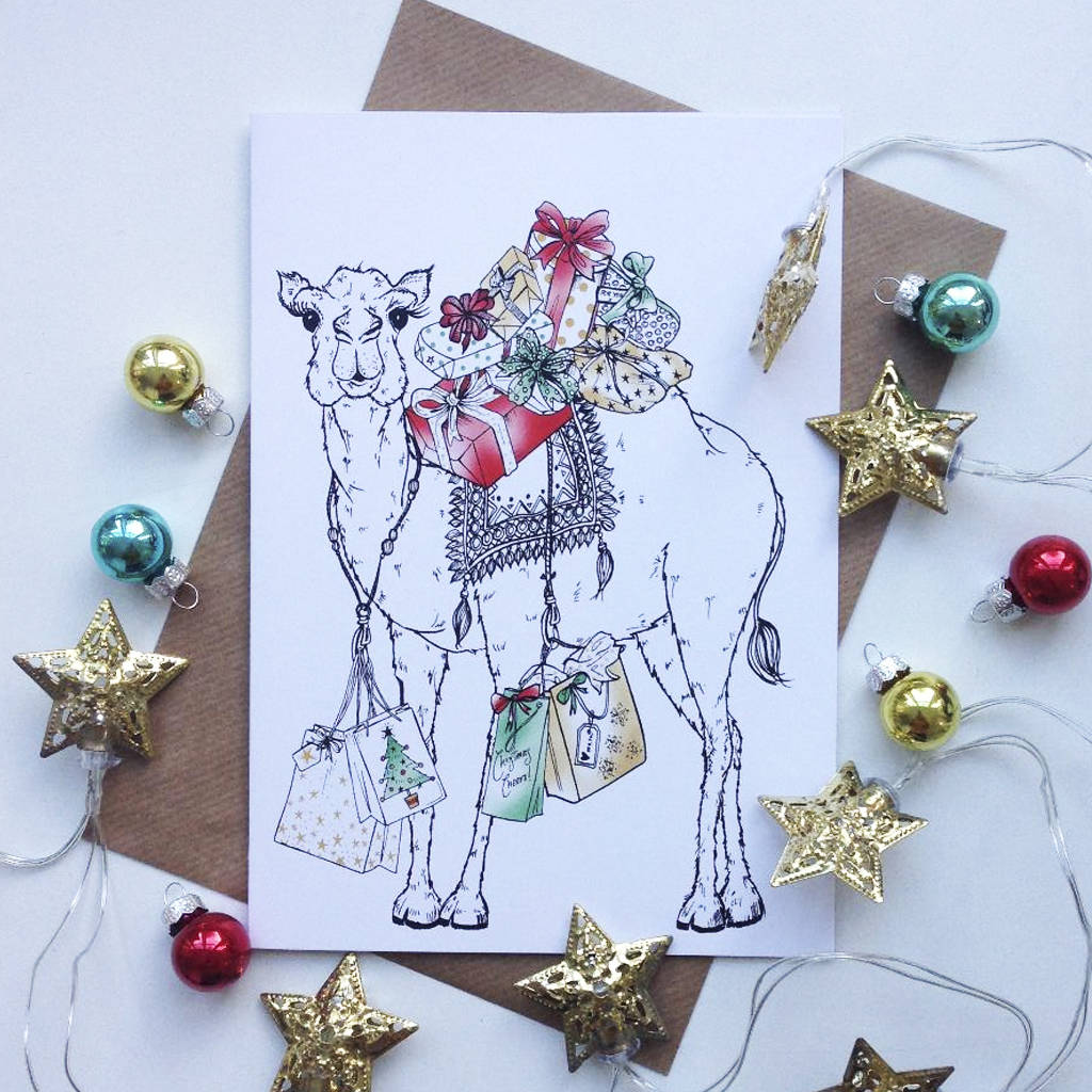 I Camel Bearing Gifts Christmas Card