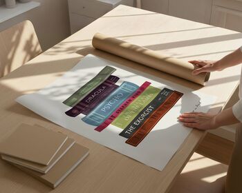 Horror Classics Book Stack Art Print, 5 of 6