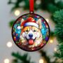 Akita In Santa Hat Suncatcher Decoration, thumbnail 2 of 6