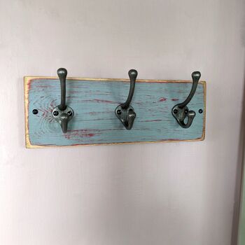 Farrow And Ball Oval Room Distressed Wooden Wall Rack, 2 of 2