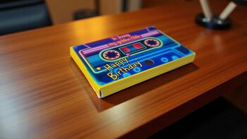 Personalised Cassette Voice Message Card – Neon Happy Birthday, 2 of 12
