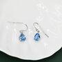 Sterling Silver Topaz Blue Cz Droplet Drop Earrings, thumbnail 7 of 12