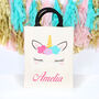 Personalised Girls Unicorn Canvas Bag With Rope Handles, thumbnail 1 of 3