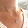 Sterling Silver Blue Opal Turtle Pendant Necklace, thumbnail 5 of 9
