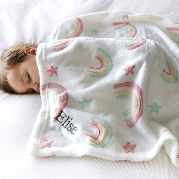 Personalised Soft Rainbow Baby Blanket, 3 of 8