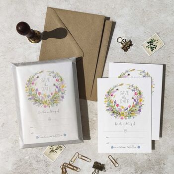 Spring Flowers Ready To Write Save The Date Cards, 2 of 6