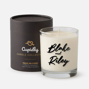 Personalised Scented Candle For Him | Custom Message Candle | Soy Wax | By Cupidly | Smells Manly | Add Your Text, 2 of 6