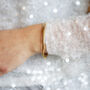 Sleek Gold Wave Bangle, thumbnail 3 of 5