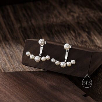 Natural Freshwater Pearl Jacket Earrings, 4 of 10