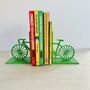 Red Cyclist Bike Art Bookends, thumbnail 8 of 8