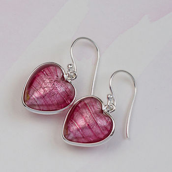 Murano Glass And Silver Heart Earring, 12 of 12