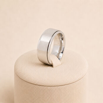 Personalised Brushed Stainless Steel Wide Spinner Ring, 6 of 12