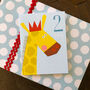Mini Giraffe 2nd Birthday Card, thumbnail 1 of 5