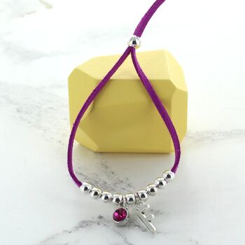 Kids Personalised Birthstone Slider Bracelet, 10 of 12