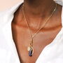 Semi Precious Celestial Moon Charm Necklace In Gold Plating, thumbnail 1 of 4