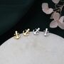Anchor Stud Earrings In Sterling Silver, thumbnail 7 of 10