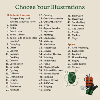 Personalised Favourite Things Illustration Print, 6 of 12