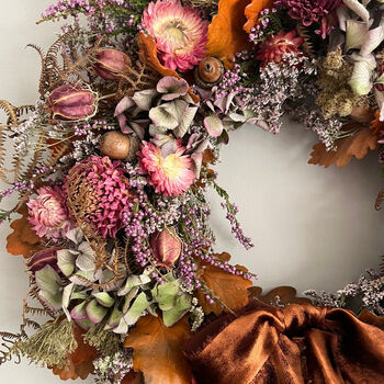 Autumn Dried Flower Wreath 'Bronte', 12 of 12