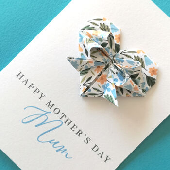 Personalised Mother's Day Floral Origami Heart Card, 6 of 10