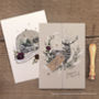 Pack Of Luxury Christmas Deer And Globe Cards, thumbnail 1 of 3